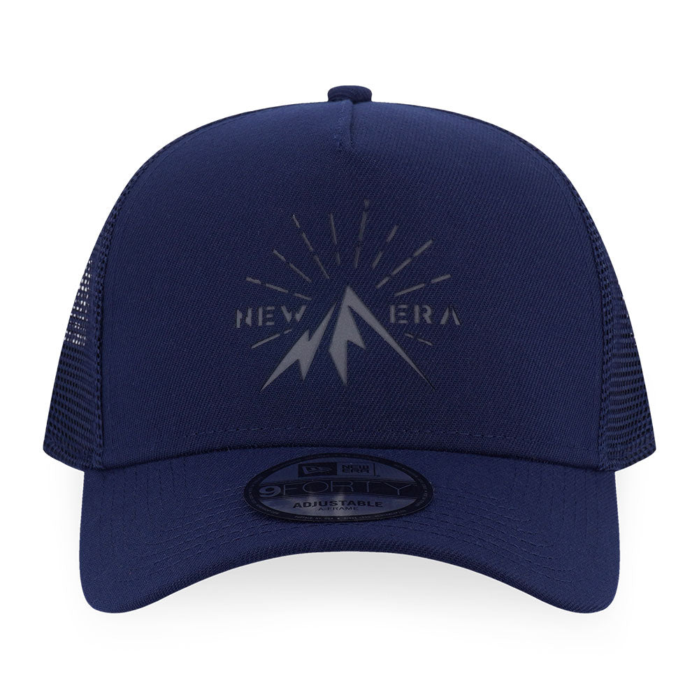 New Era Mountain Graphic FW2025 Oceanside Blue 9FORTY A-Frame Trucker Cap