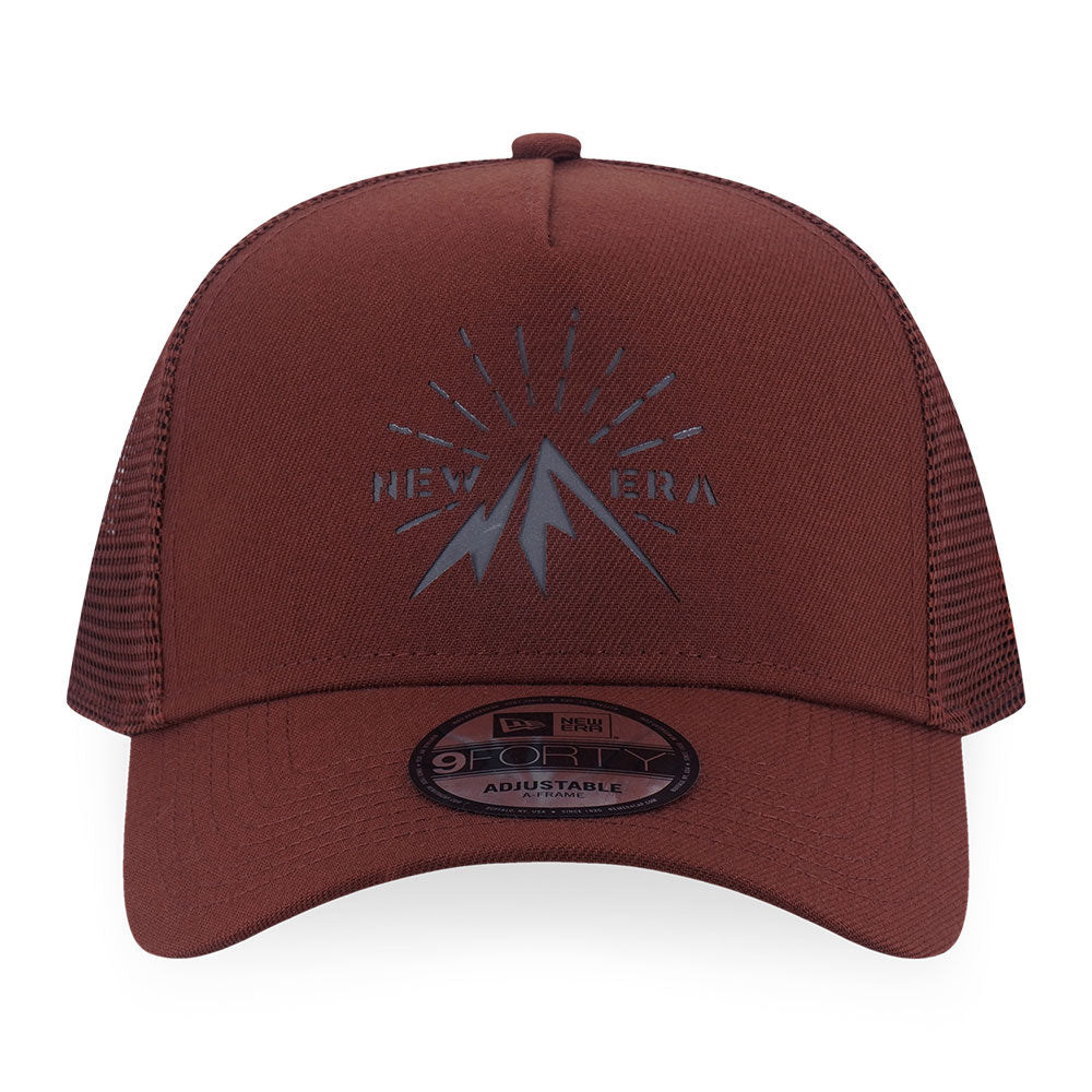New Era Mountain Graphic FW2025 Deep Auburn 9FORTY A-Frame Trucker Cap