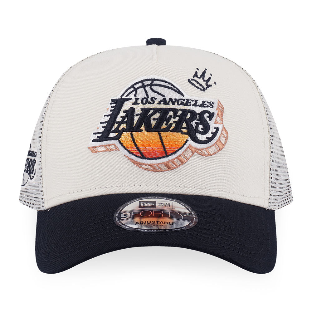 New Era Los Angeles League Mix FW25 Chrome White 9FORTY A-Frame Trucker Cap