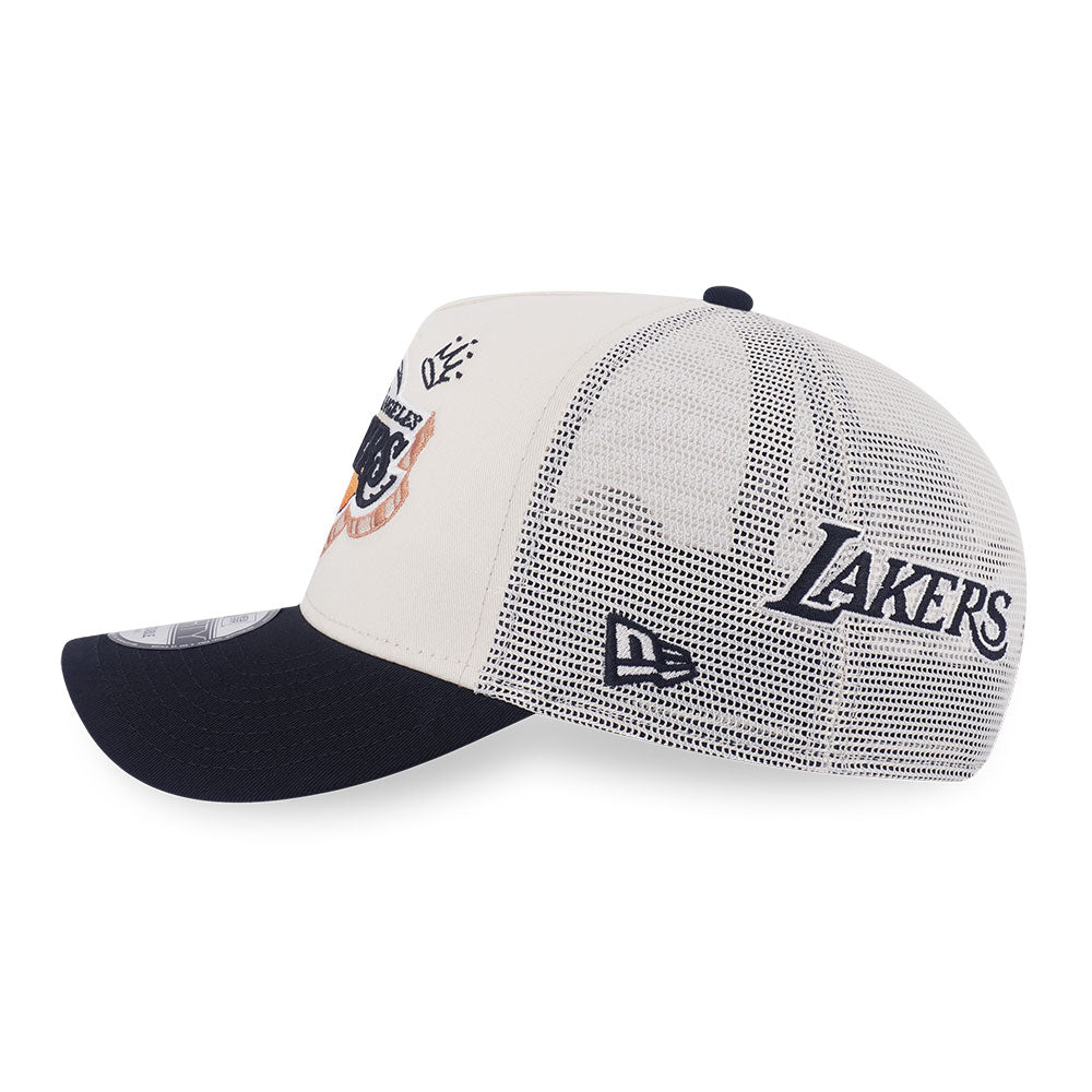 New Era Los Angeles League Mix FW25 Chrome White 9FORTY A-Frame Trucker Cap