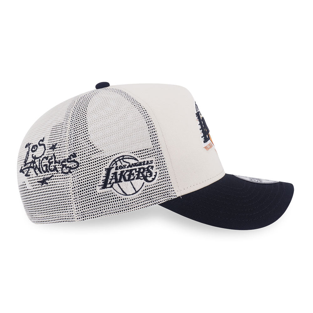 New Era Los Angeles League Mix FW25 Chrome White 9FORTY A-Frame Trucker Cap