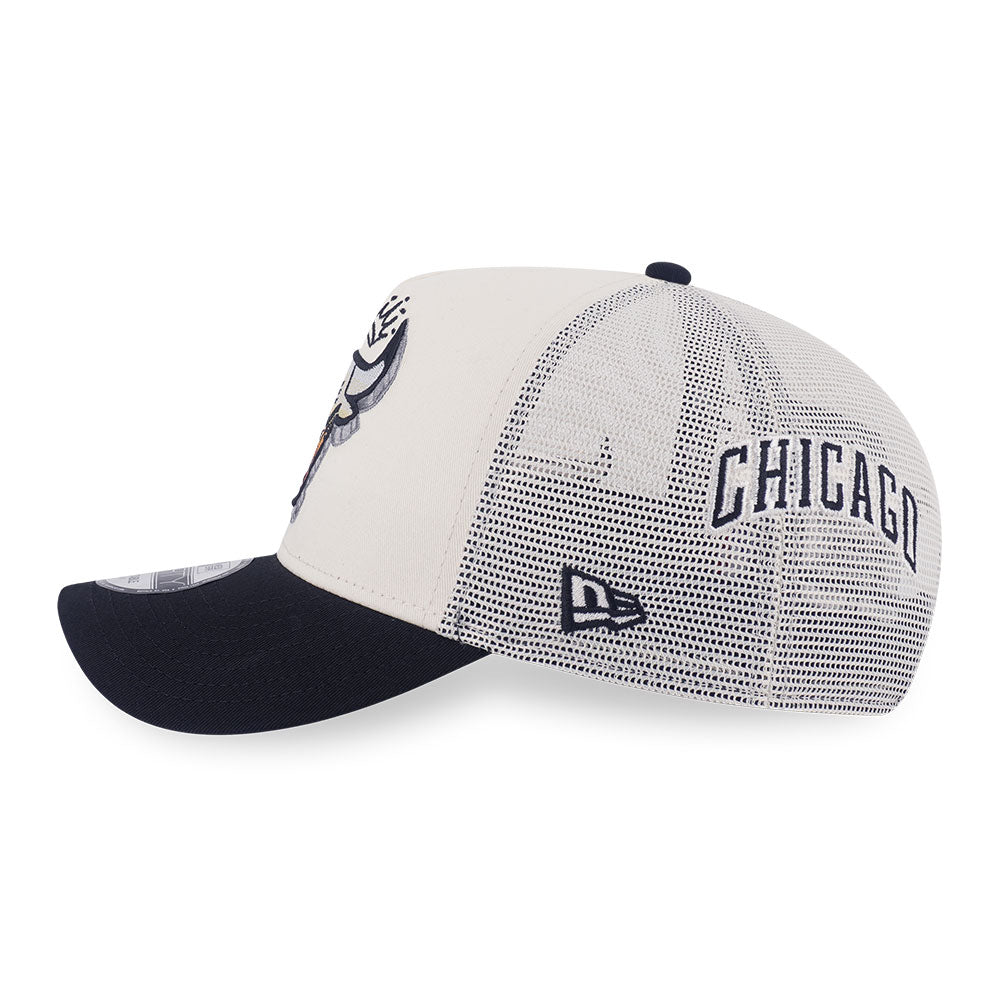 New Era Chicago Bulls League Mix FW25 Chrome White 9FORRTY A-Frame Trucker Cap
