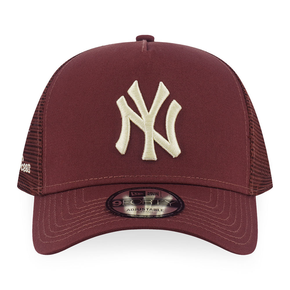 New Era New York Yankees Color Era FW25 Deep Auburn 9FORTY A-Frame Trucker Snapback Cap
