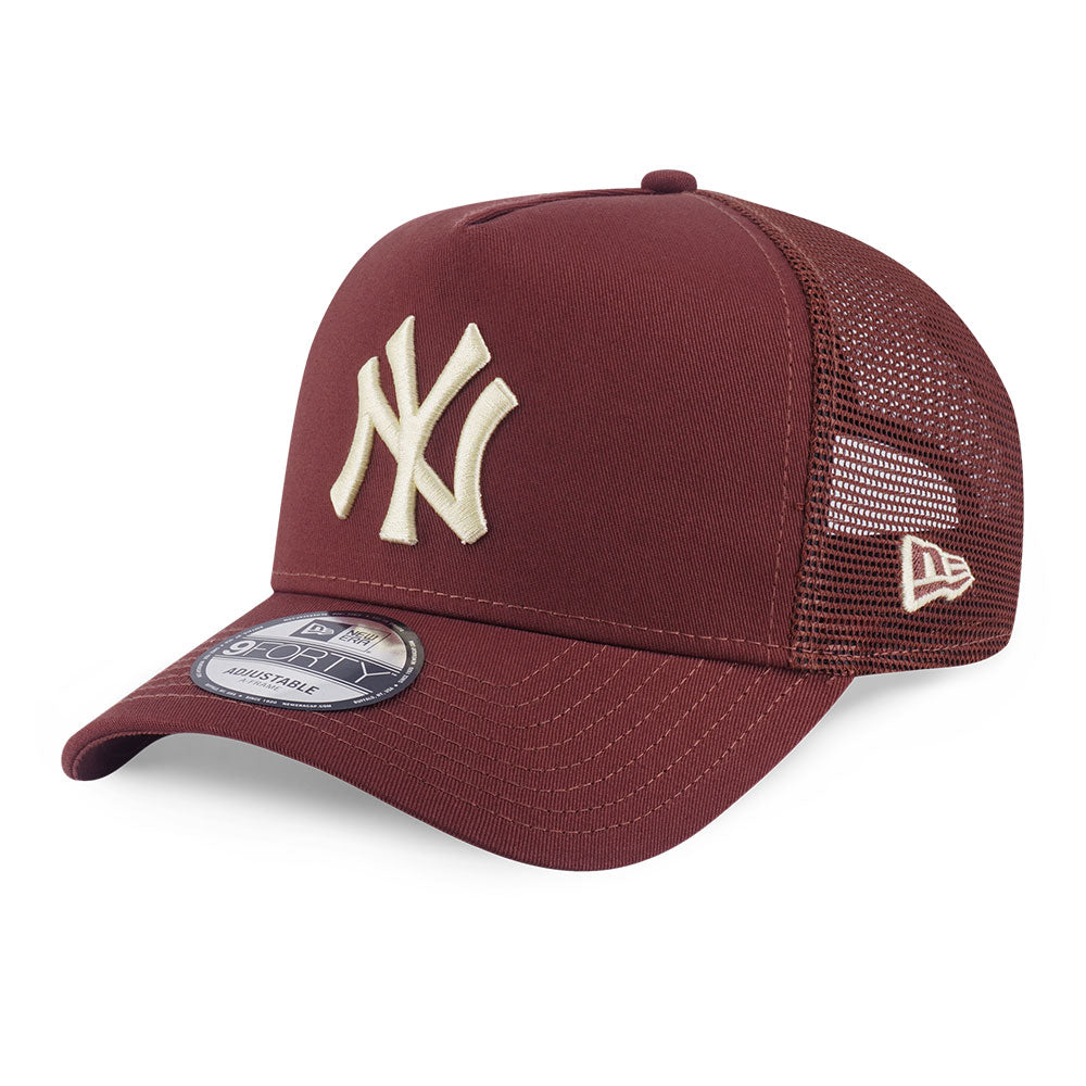 New Era New York Yankees Color Era FW25 Deep Auburn 9FORTY A-Frame Trucker Snapback Cap