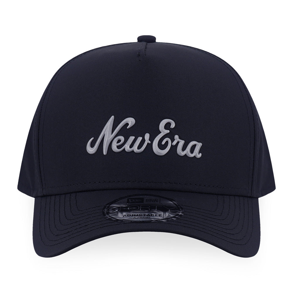 New Era Script TPU Badge FW25 Black 9FORTY A-Frame Adjustable Cap