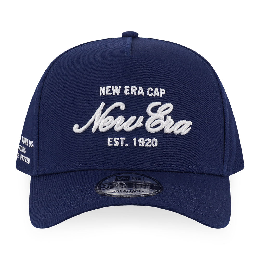 New Era Script FW25 Oceanside Blue 9FORTY A-Frame Adjustable Cap