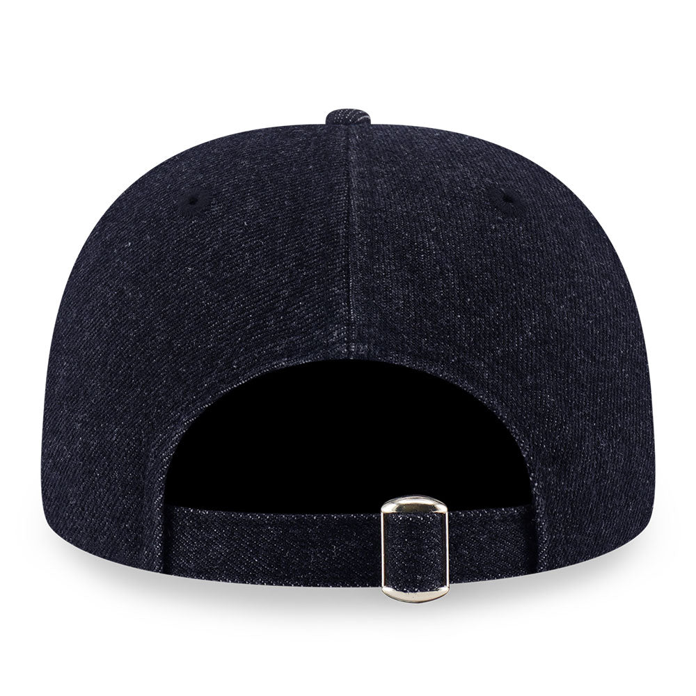 New Era Script FW25 Indigo Black Denim 9FORTY A-Frame Adjustable Cap