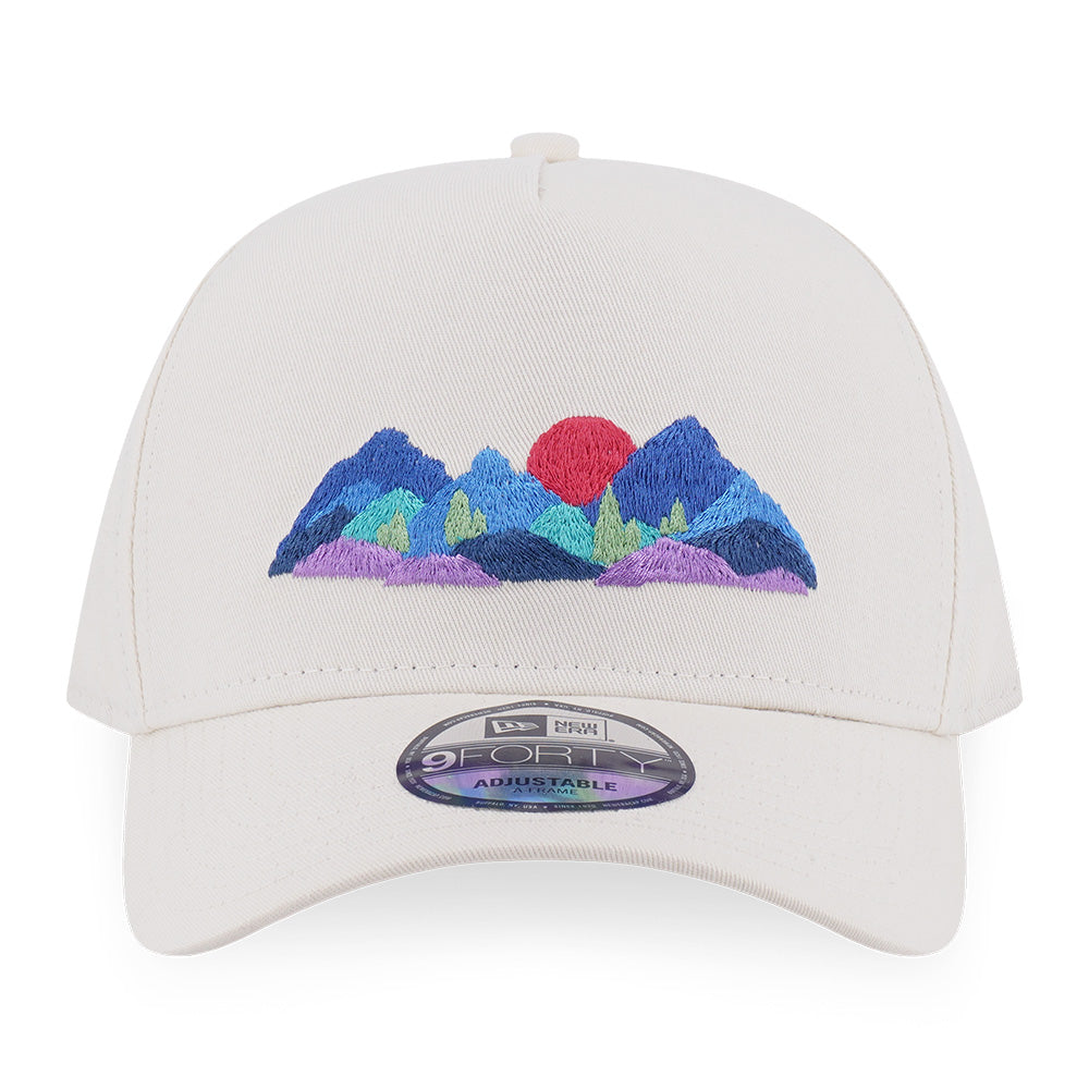 New Era Mountain Logo FW25 Chrome White 9FORTY A-Frame Snapback Cap