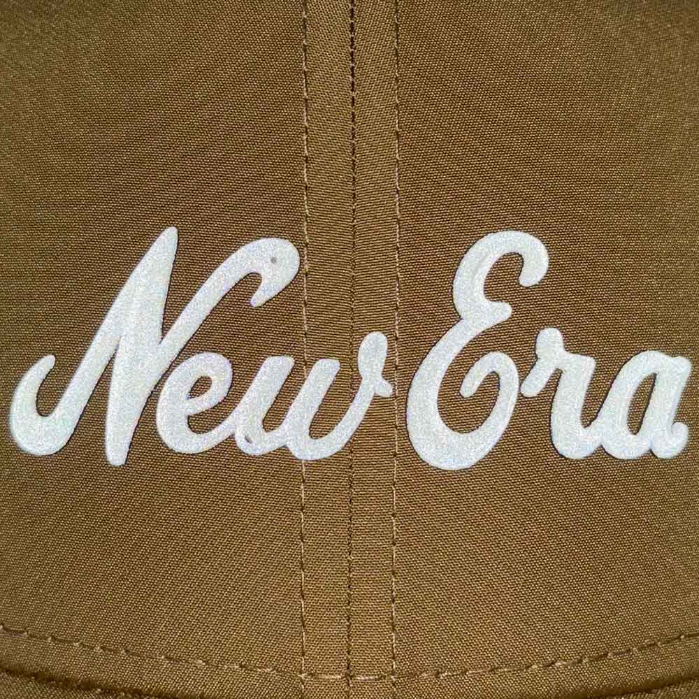 New Era Script TPU Badge FW25 Khaki 9FORTY A-Frame Adjustable Cap