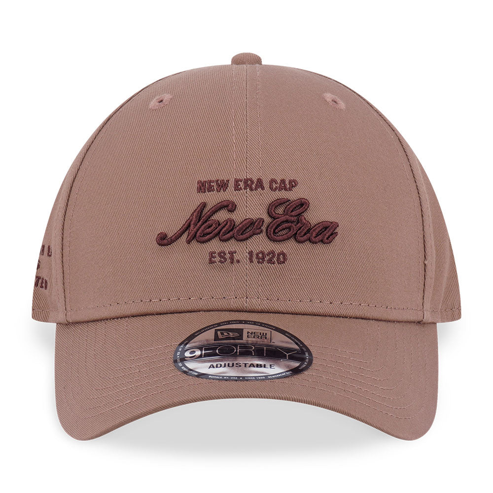 New Era Script FW25 Khaki 9FORTY Adjustable Cap