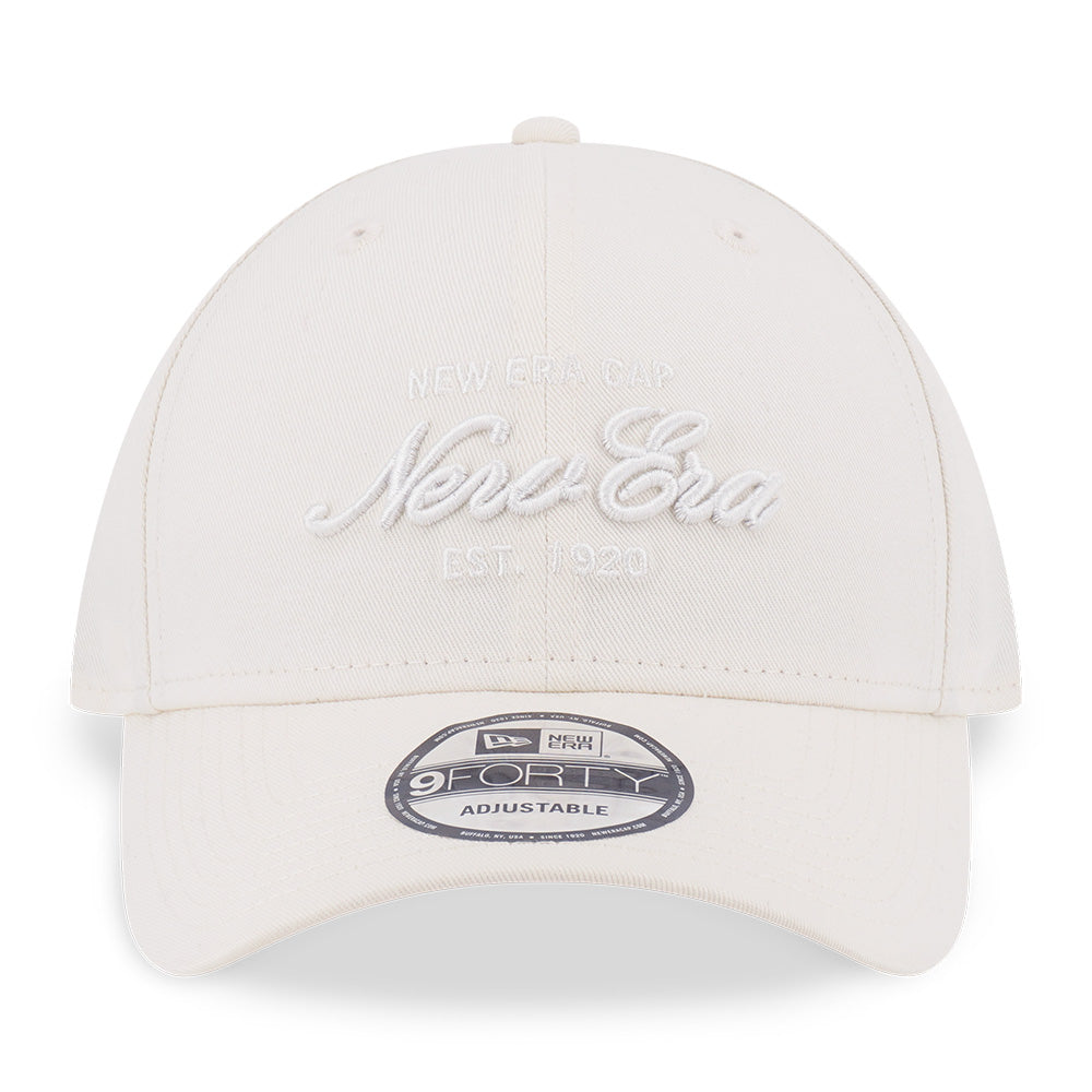 New Era Script FW25 Chrome White 9FORTY Adjustable Cap