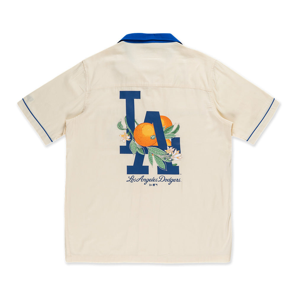 New Era Los Angeles Dodger Harvest Merch Chrome White Woven Polo Shirt