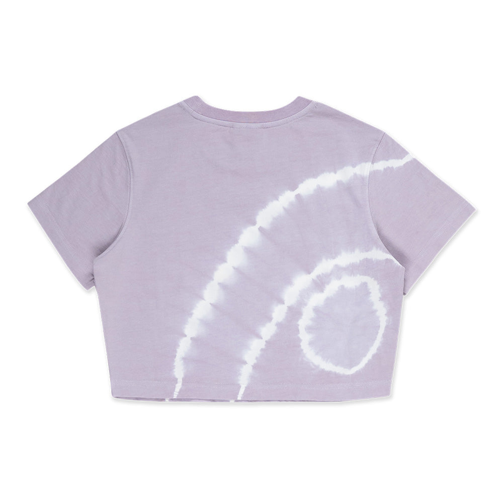 New Era Basic FW25 Soft Lavender Tie Dyed Women Crop Top Short Sleeve T-Shirt