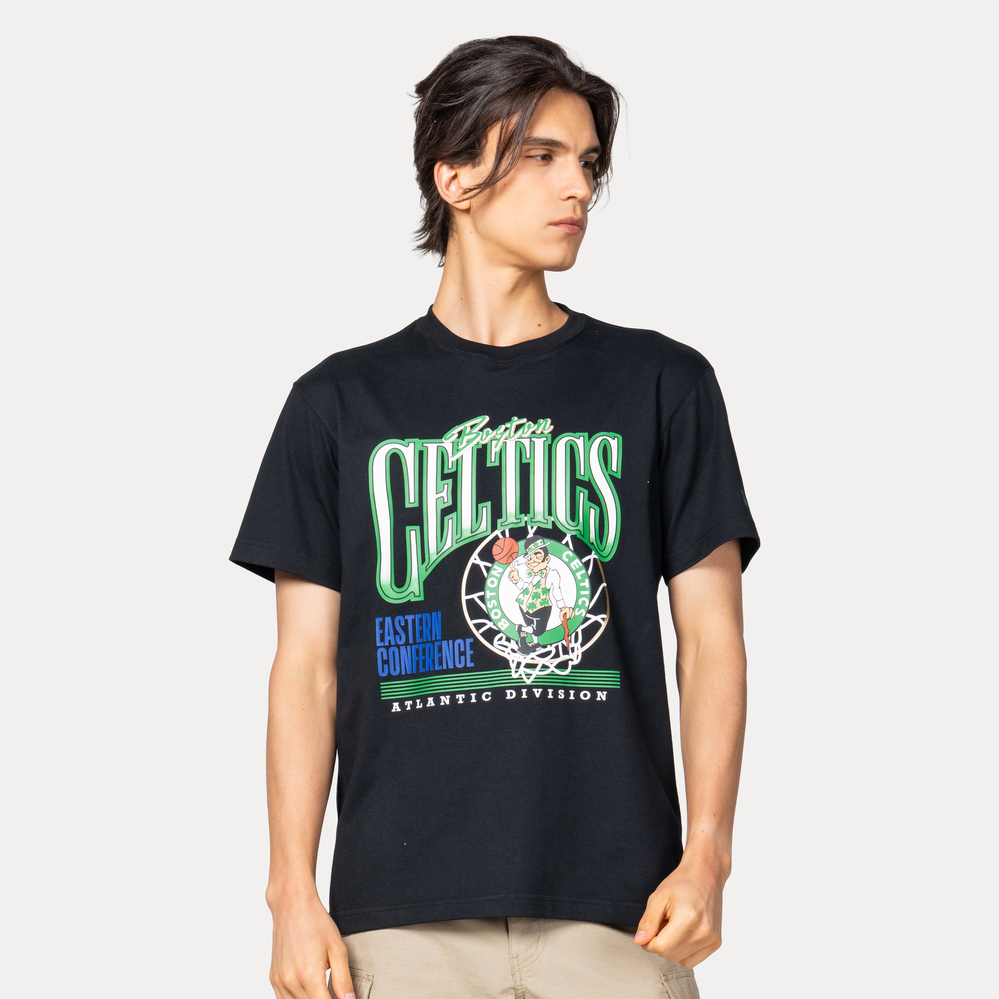 New Era Boston Celtics Infilled Black COOLERA Short Sleeve T-Shirt