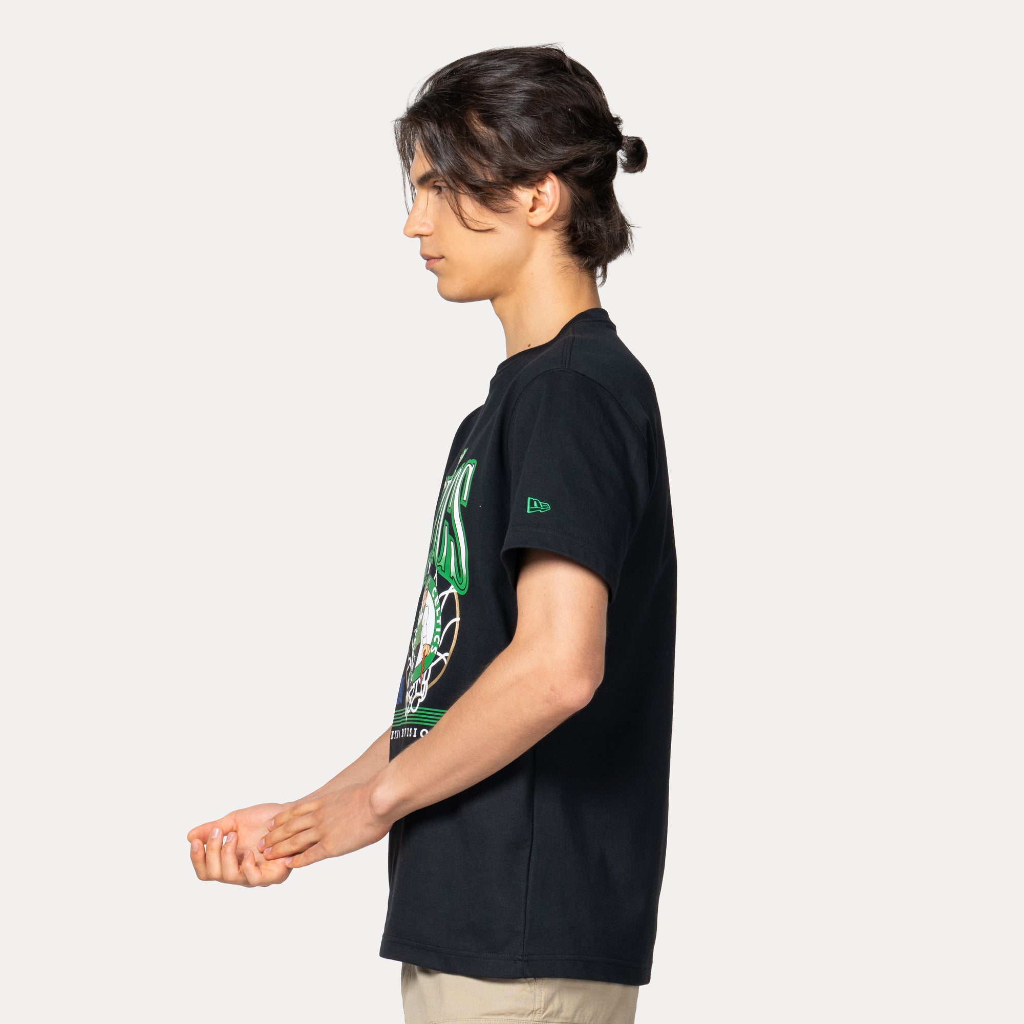 New Era Boston Celtics Infilled Black COOLERA Short Sleeve T-Shirt