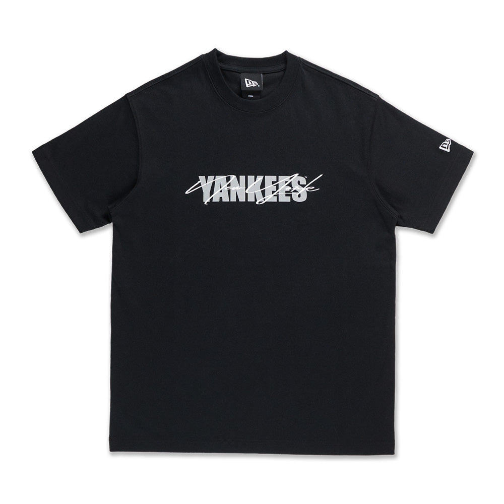 New Era New York Yankees Mix League Script Black COOLERA Short Sleeve T-Shirt