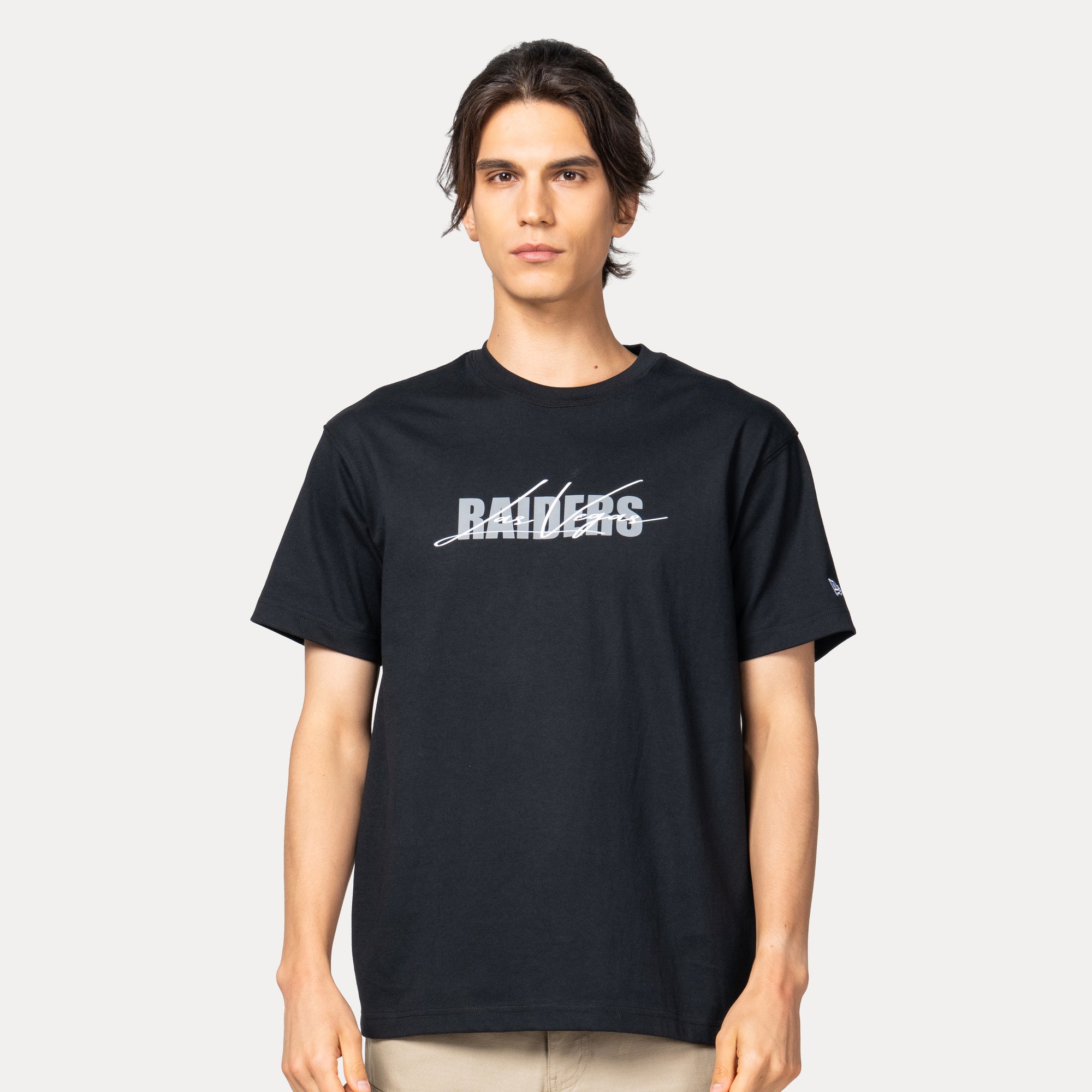 New Era Las Vegas Raiders Mix League Script Black COOLERA Short Sleeve T-Shirt