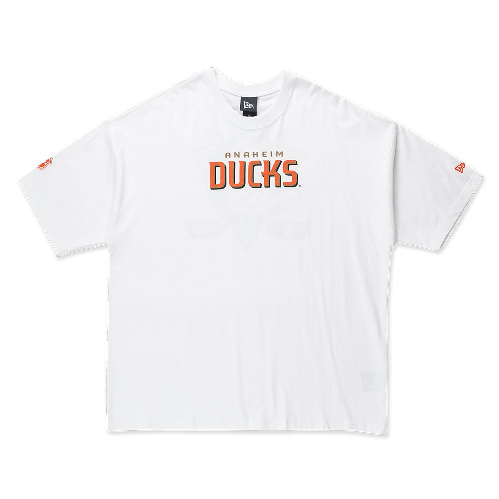 New Era Anaheim Ducks White Oversized Short Sleeve T-Shirt