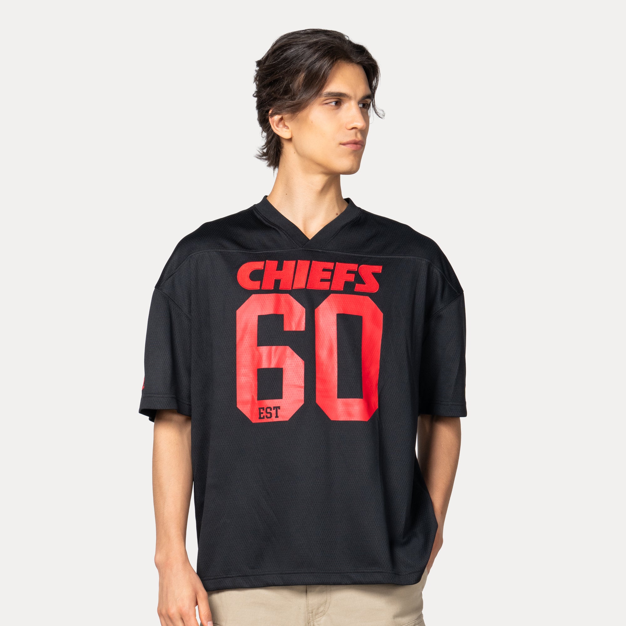 New Era Kansas City Chiefs Historic Black Oversized Short Sleeve T-Shirt