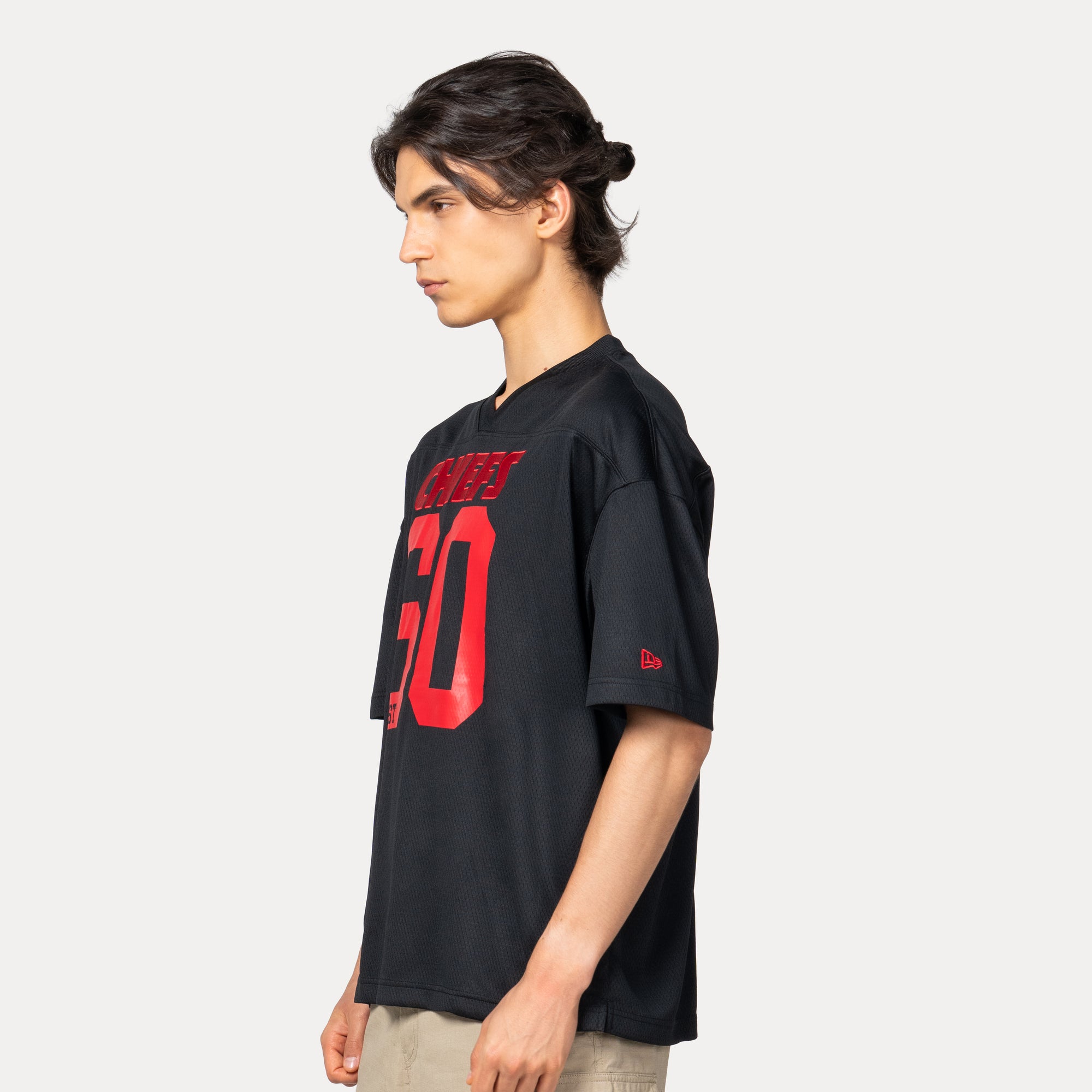 New Era Kansas City Chiefs Historic Black Oversized Short Sleeve T-Shirt