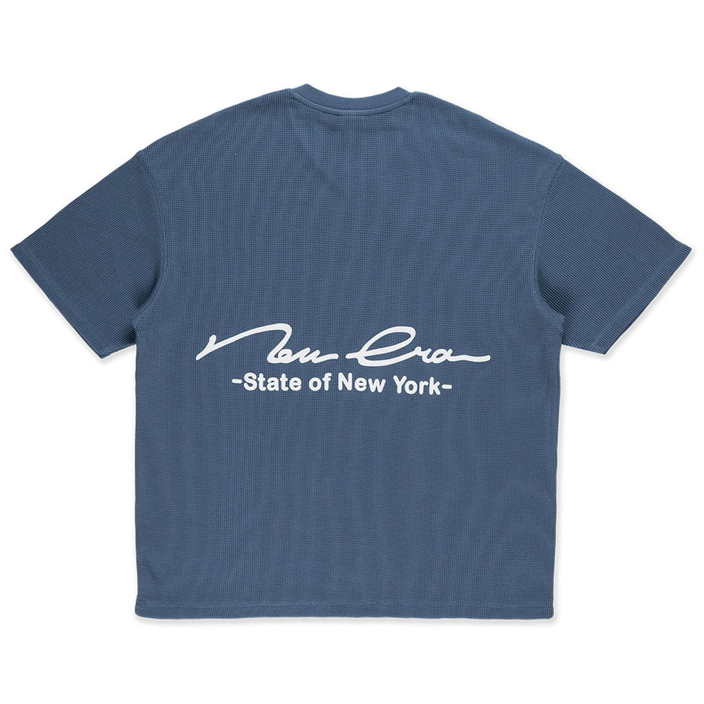New Era Script Basic FW25 Muted Indigo Over Sized Short Sleeve T-Shirt