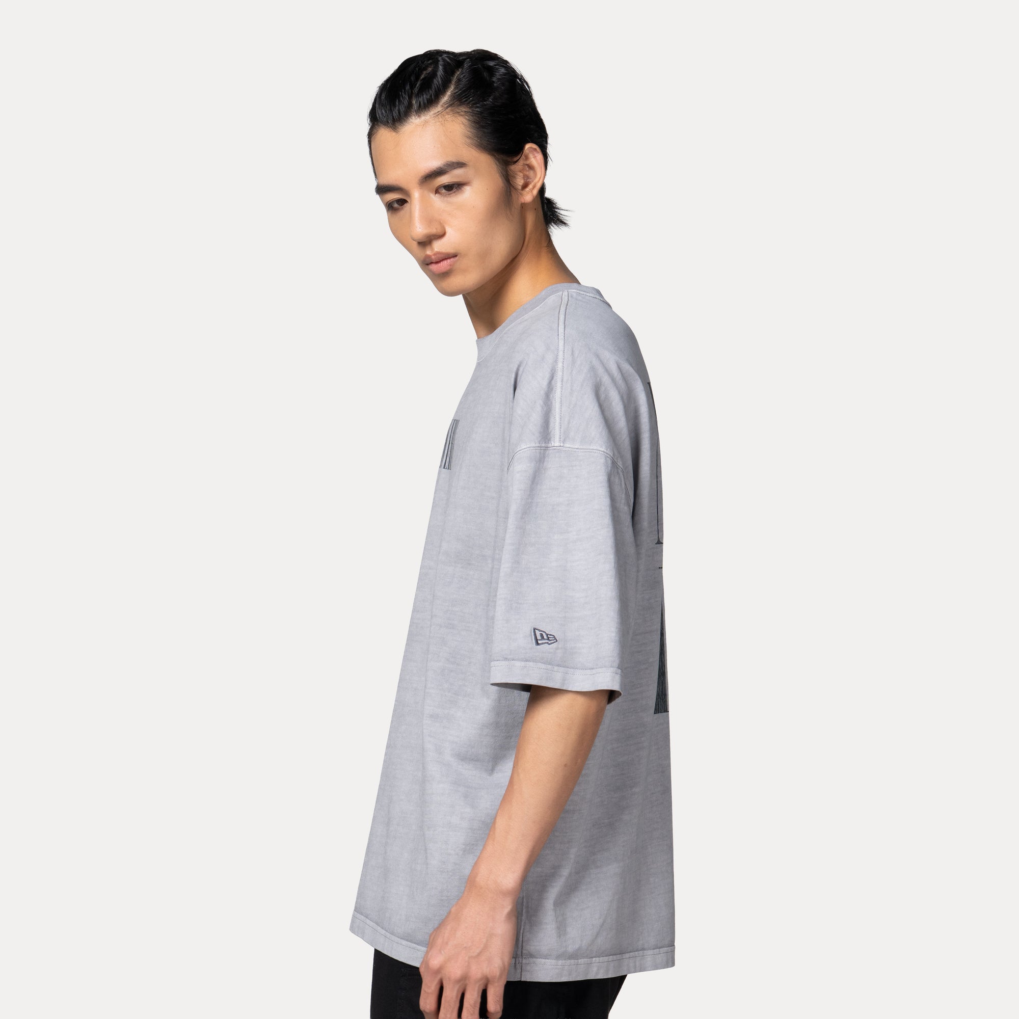 1920 Wordmark 90s Vibe Dolphin Grey Oversized Short Sleeve T-Shirt