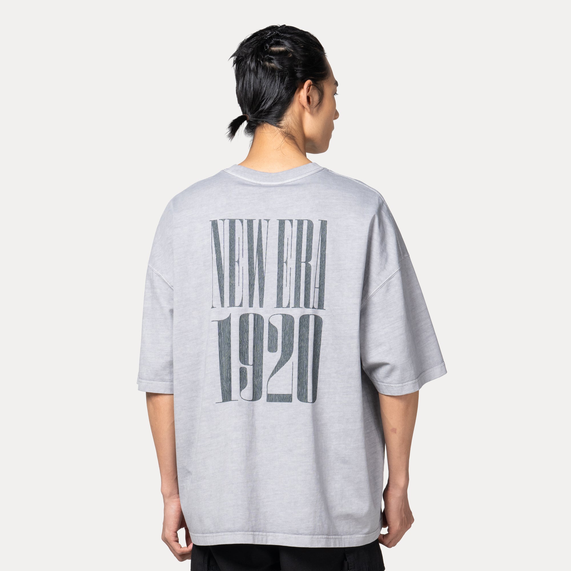 1920 Wordmark 90s Vibe Dolphin Grey Oversized Short Sleeve T-Shirt