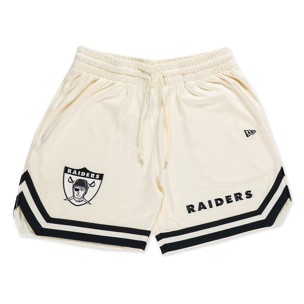 New Era Oakland Raiders Historic Chrome White Basketball Active Shorts