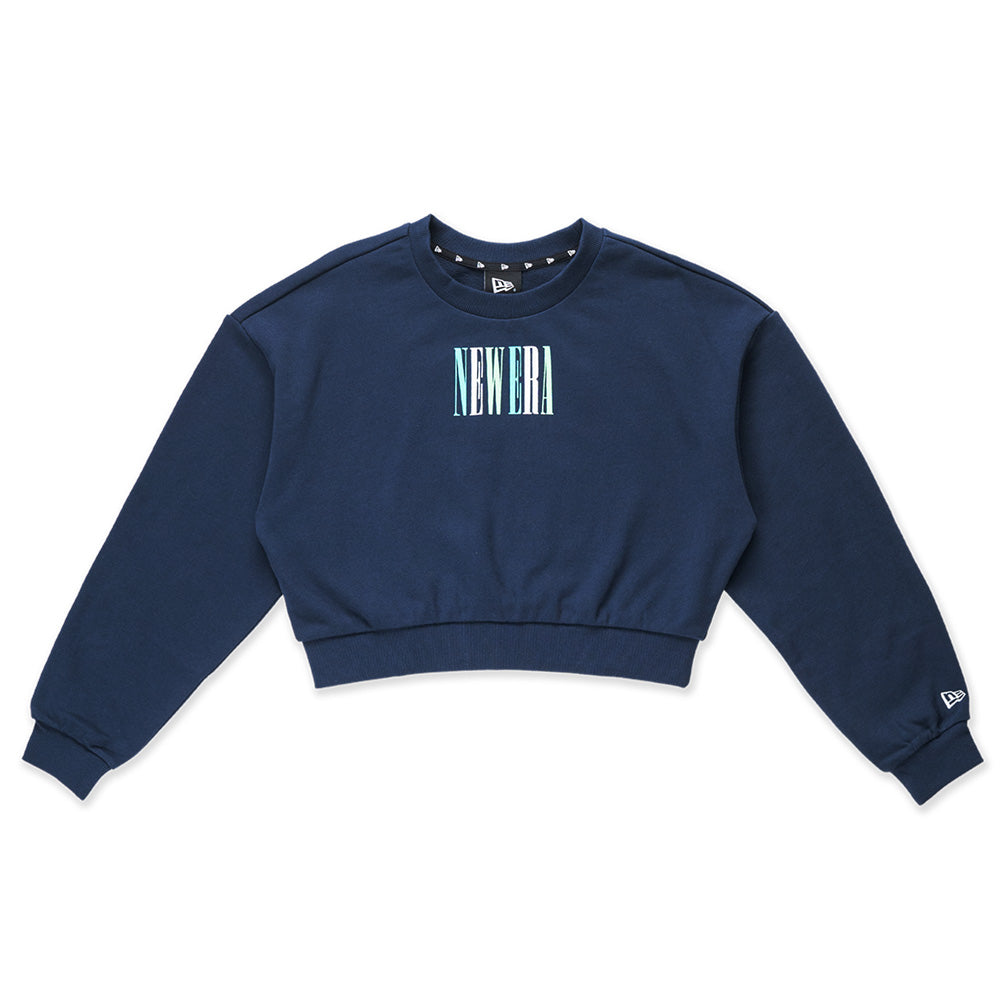 New Era 1920 Wordmark 90s Vibe Oceanside Blue Women Crew Neck Sweatshirt