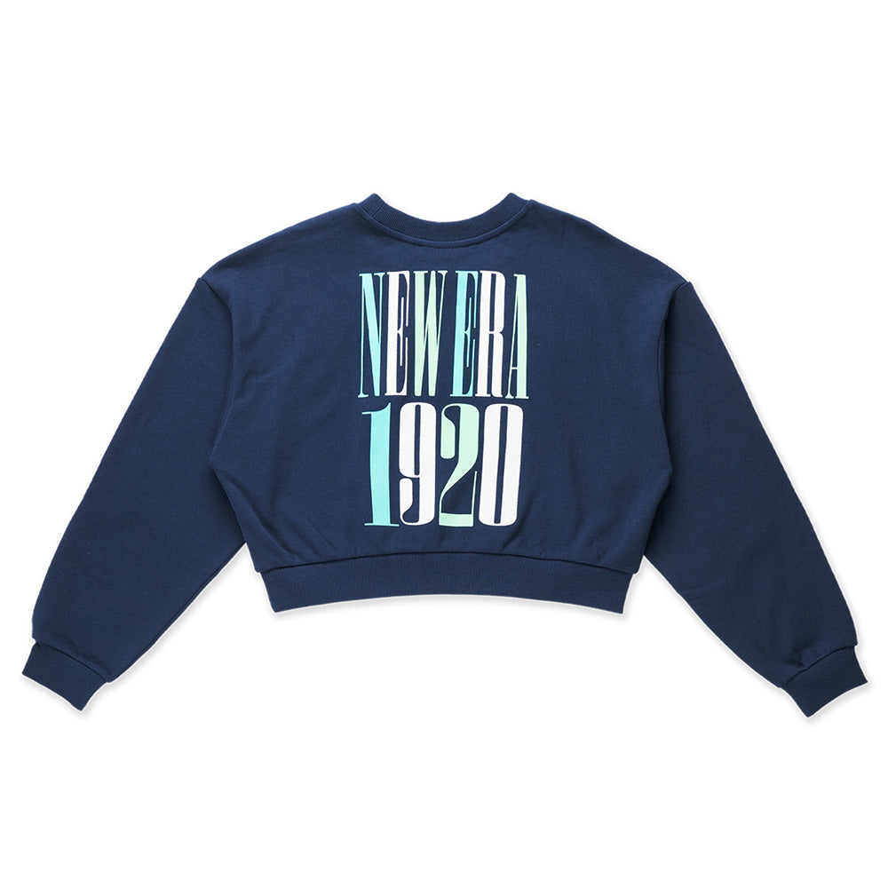 New Era 1920 Wordmark 90s Vibe Oceanside Blue Women Crew Neck Sweatshirt