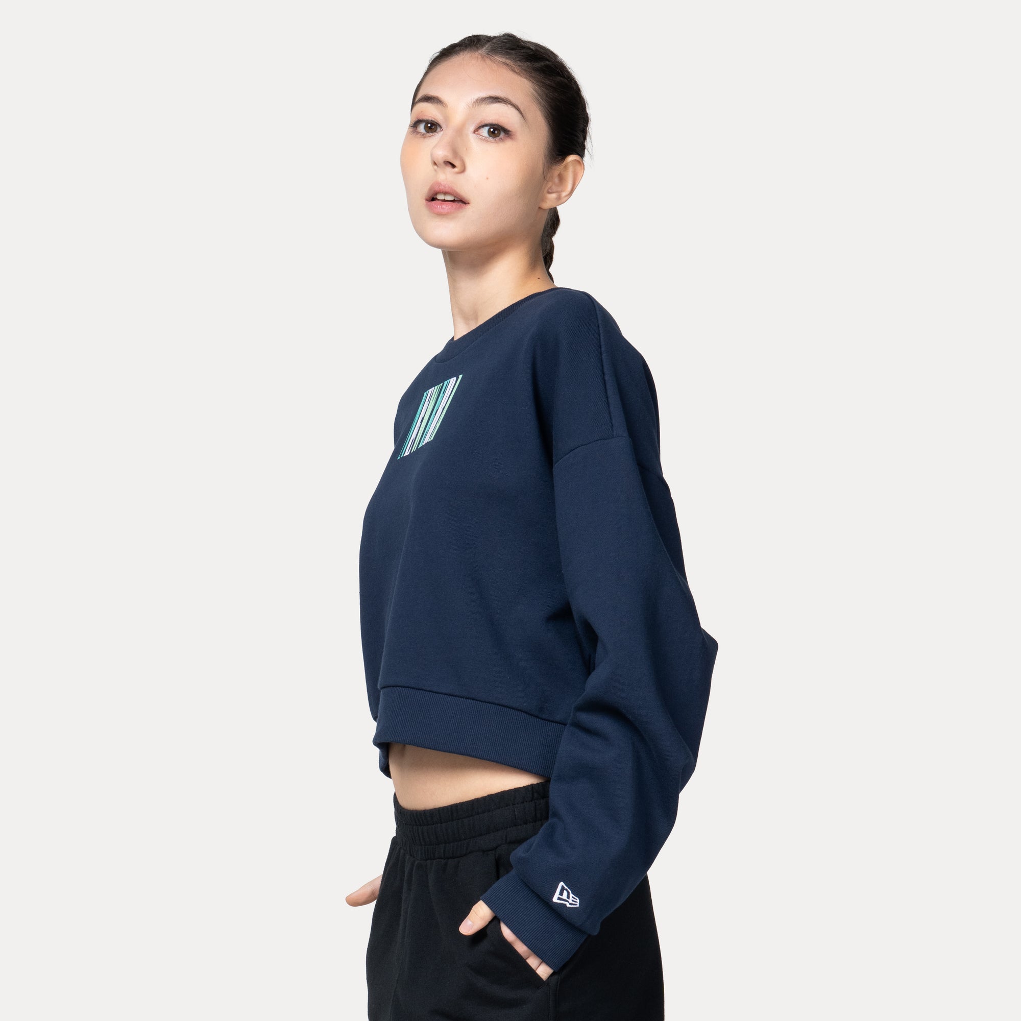 1920 Wordmark 90s Vibe Oceanside Blue Women Crew Neck Sweatshirt