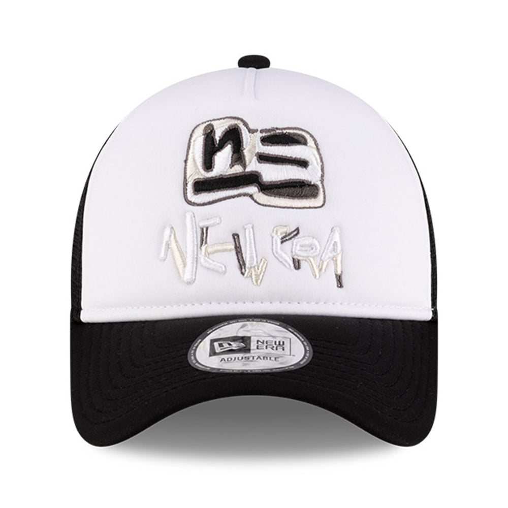 New Era x Shohei Ochiai White Black 9FORTY A-Frame Snapback Trucker Cap (Limited Exclusive)