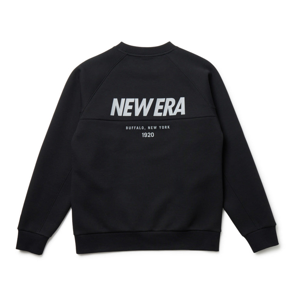 New Era 1920 Wordmark Black Tech Crewneck Sweatshirt