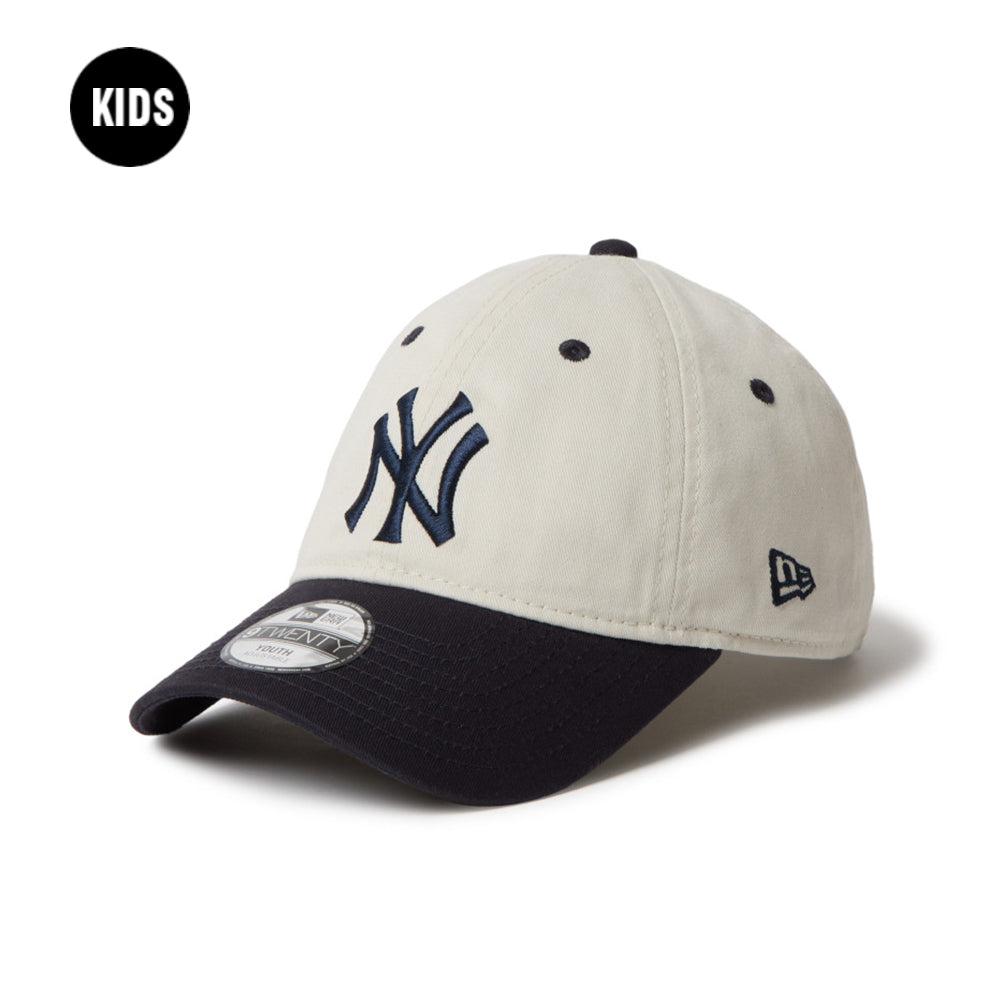 New Era New York Yankees Kids Two Tone Ivory Black Youth 9TWENTY Adjustable Cap