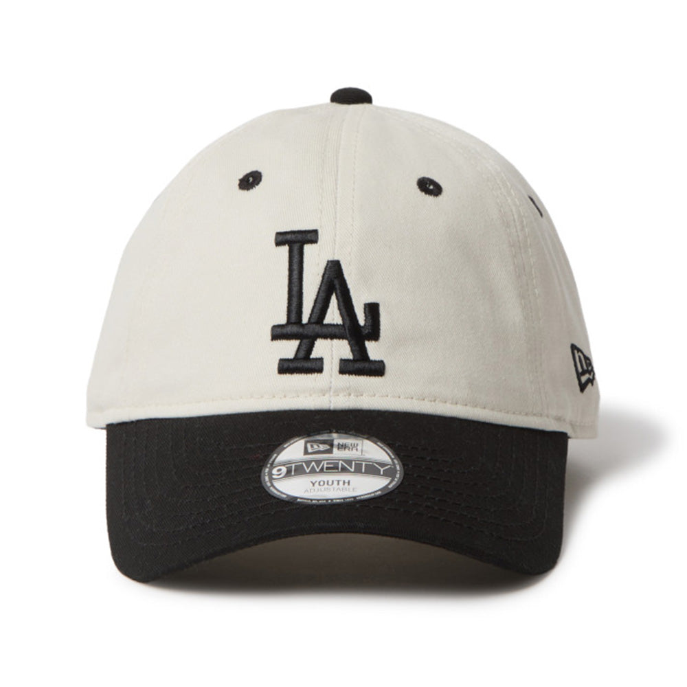New Era Los Angeles Dodgers Kids Two Tone Ivory Black Youth 9TWENTY Adjustable Cap