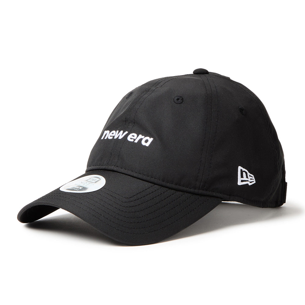 New Era Wordmark Logo Prolight Black 9FORTY Long Visor Open Back Adjustable Cap