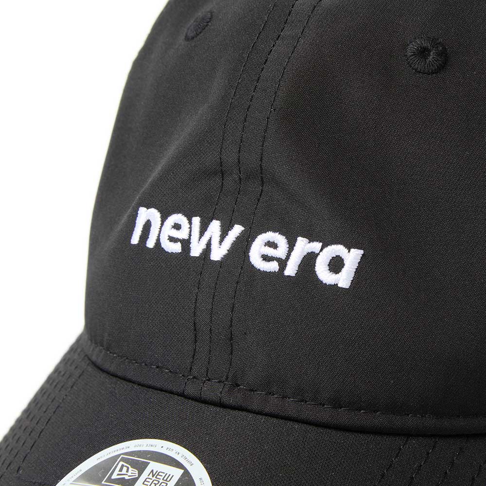 New Era Wordmark Logo Prolight Black 9FORTY Long Visor Open Back Adjustable Cap