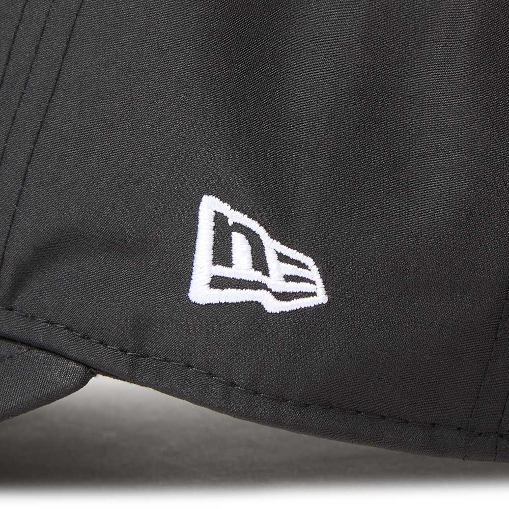 New Era Wordmark Logo Prolight Black 9FORTY Long Visor Open Back Adjustable Cap