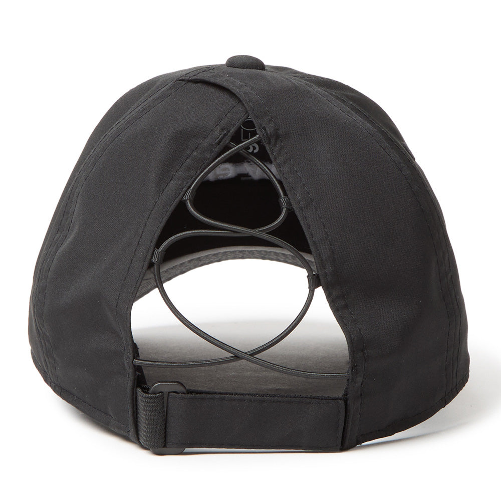 New Era Wordmark Logo Prolight Black 9FORTY Long Visor Open Back Adjustable Cap