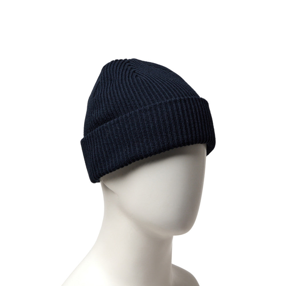 New Flag Logo Navy Rib Cuff Knit Beanie