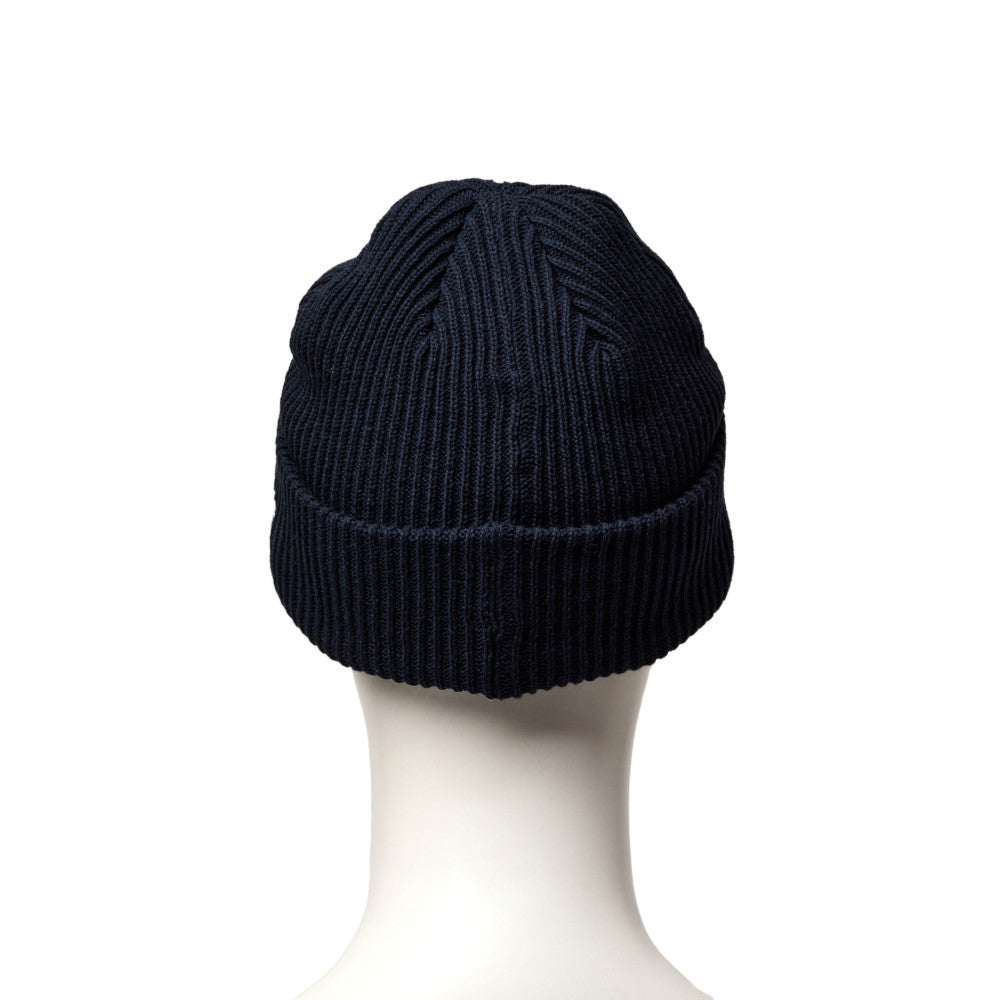 New Flag Logo Navy Rib Cuff Knit Beanie