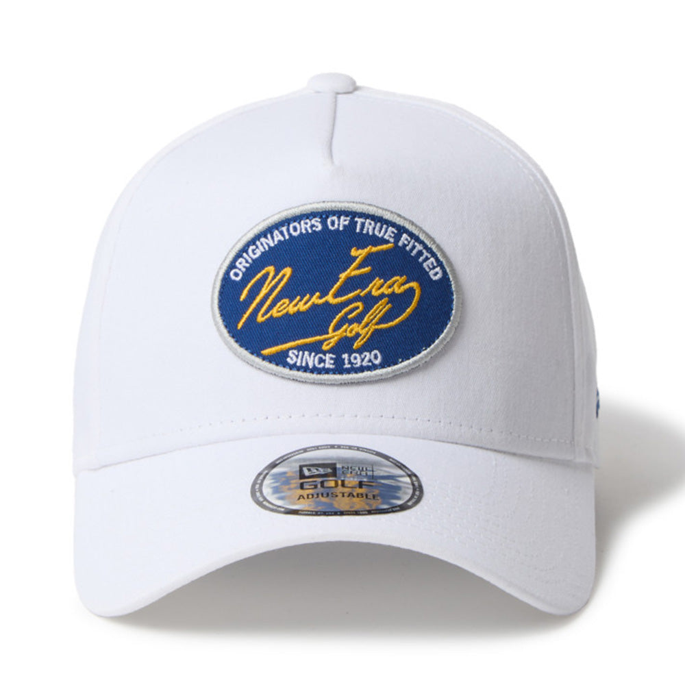 New Era Script Stretch Cotton Washable White 9FORTY Adjustable Cap