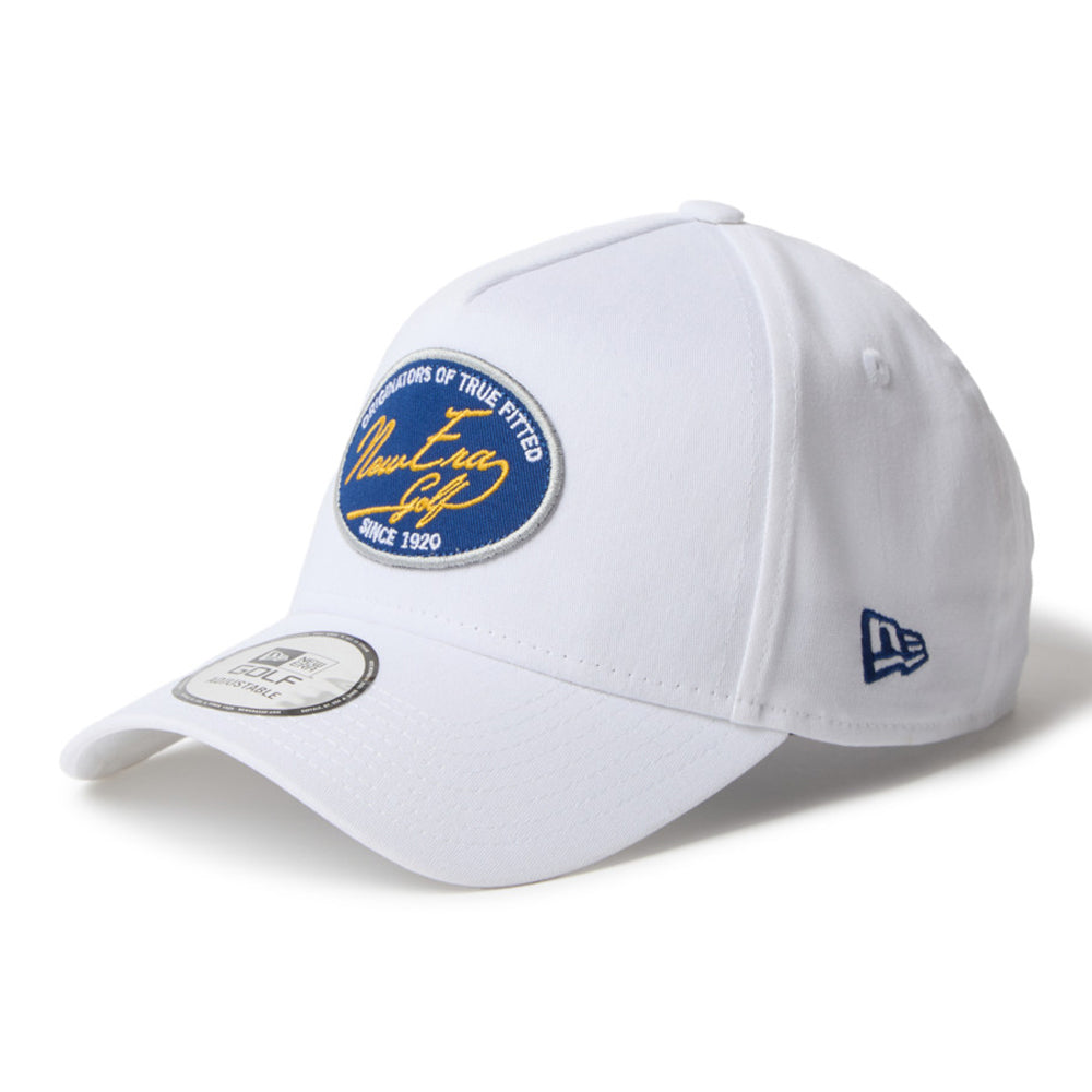 New Era Script Stretch Cotton Washable White 9FORTY Adjustable Cap