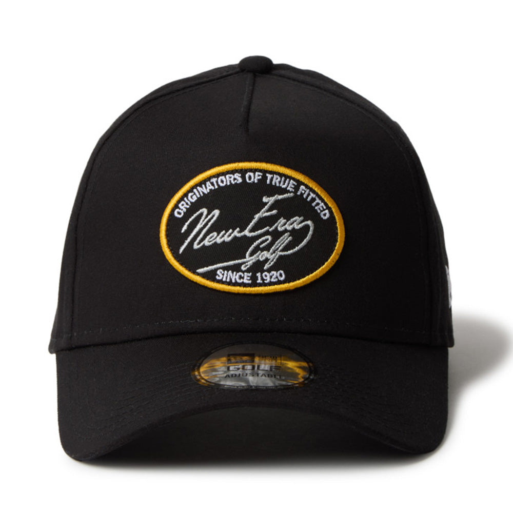 New Era Script Stretch Cotton Washable Black 9FORTY Adjustable Cap