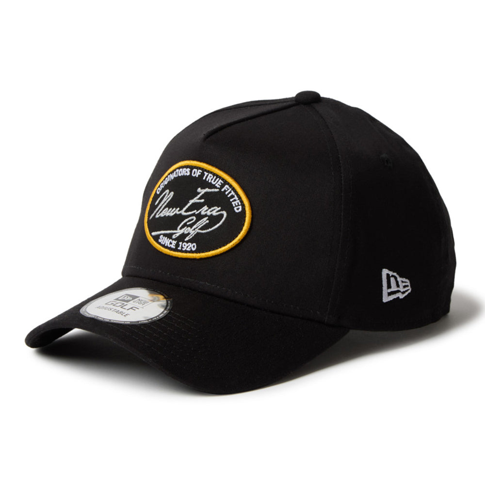 New Era Script Stretch Cotton Washable Black 9FORTY Adjustable Cap