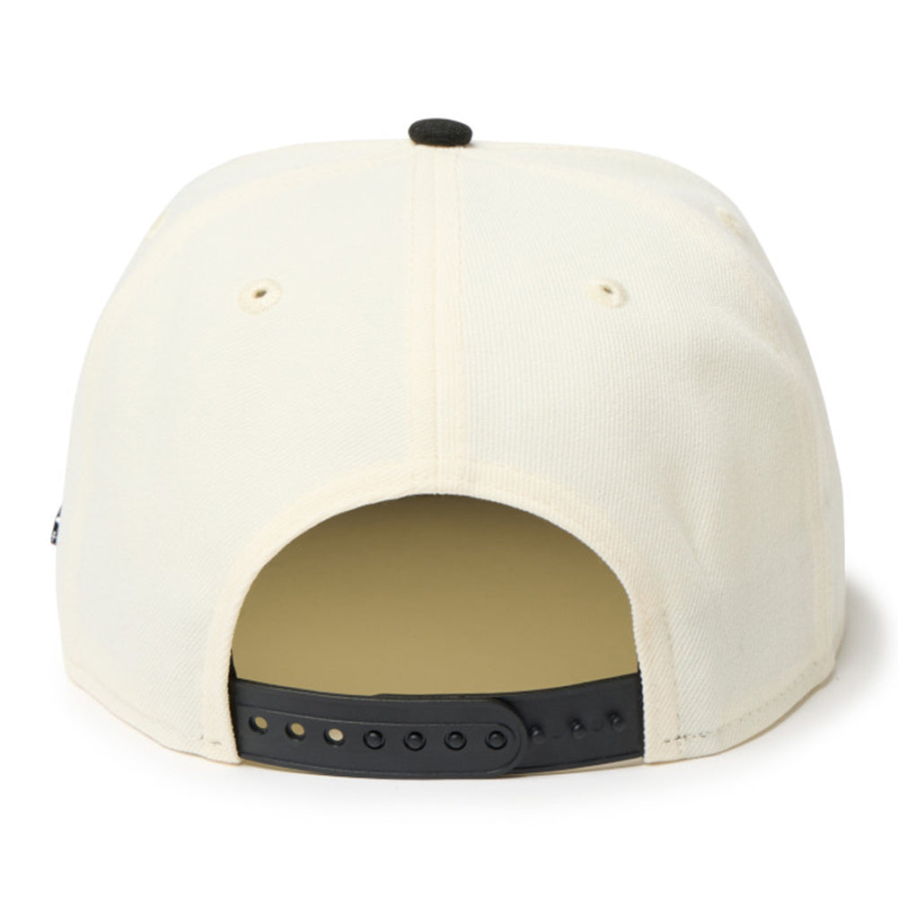New Era Wordmark Chrome White Black TPU Metal Logo and Flag 9FIFTY Snapback Cap