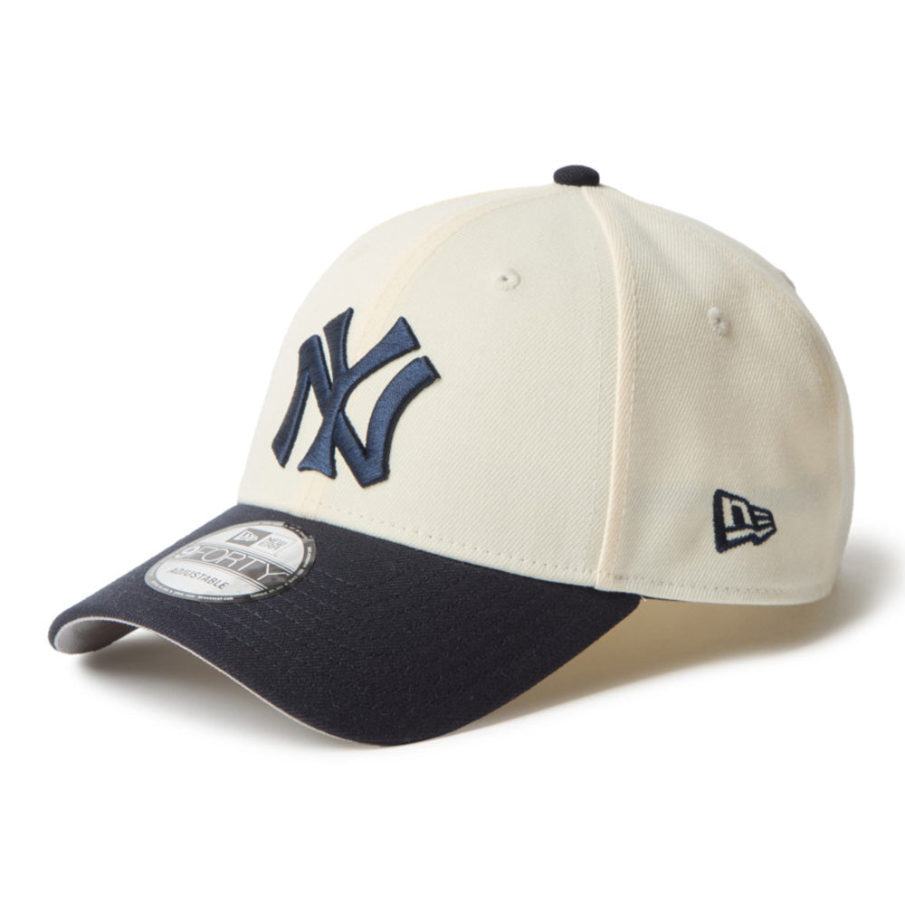 New Era New York Yankees Two Tone Chrome White 9FORTY Velcro Strap Adjustable Cap