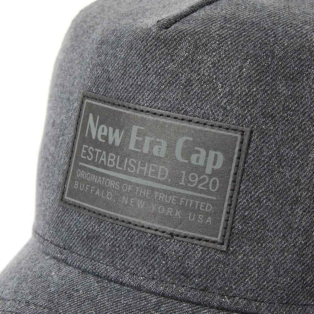 New Era Wordmark Denim Grey 9FORTY A-Frame Trucker Snapback Cap