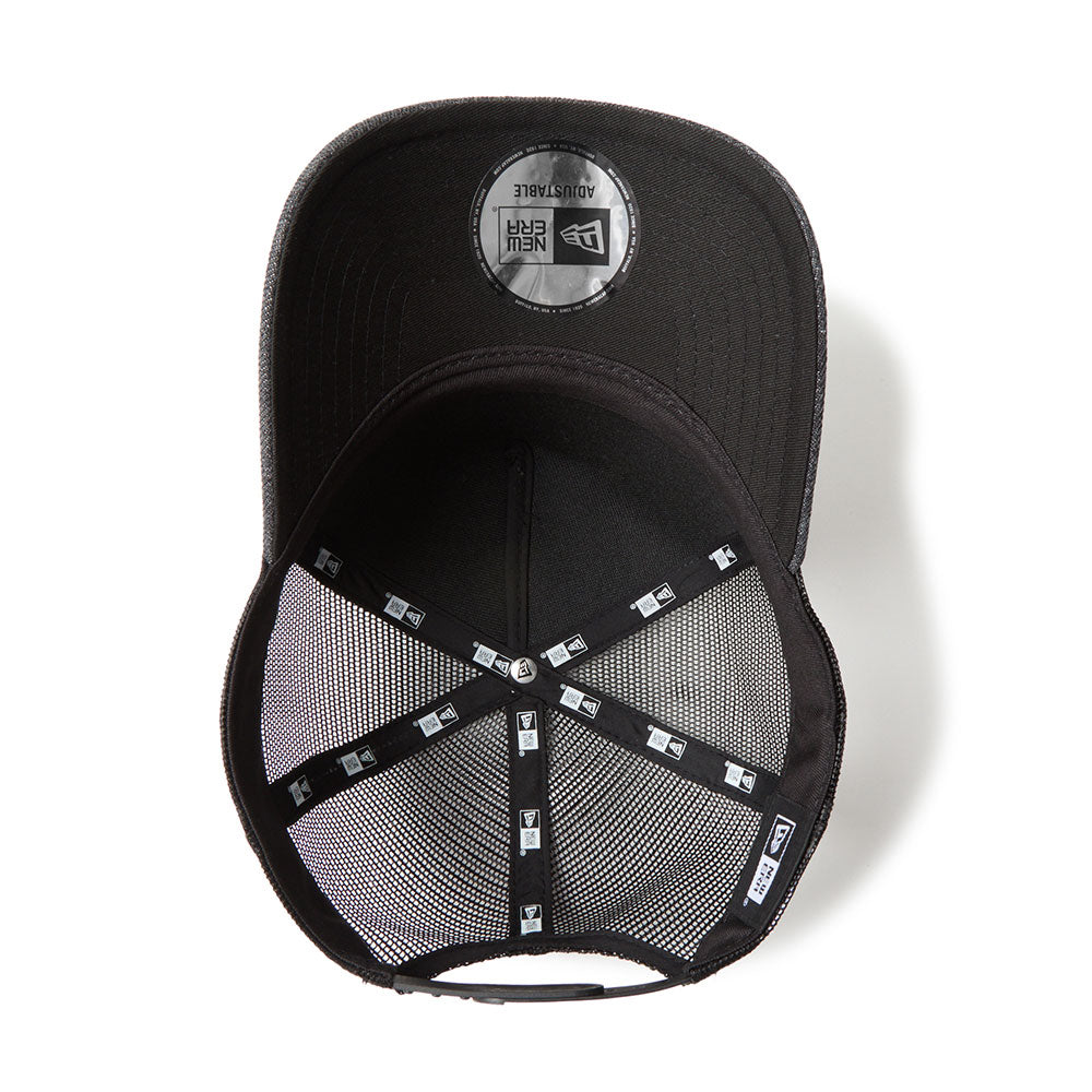 New Era Wordmark Denim Grey 9FORTY A-Frame Trucker Snapback Cap