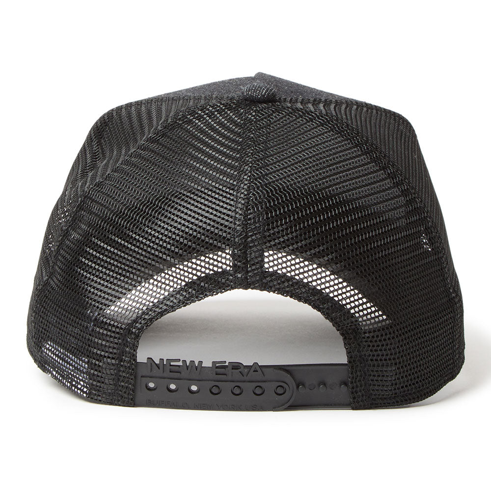 New Era Wordmark Denim Black 9FORTY A-Frame Trucker Snapback Cap